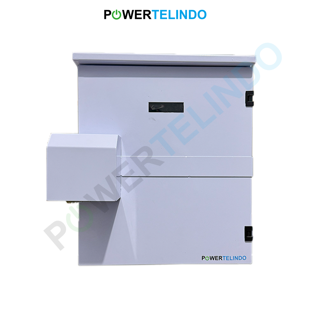 Tampilan depan Box CPE Outdoor metal warna abu-abu tahan air