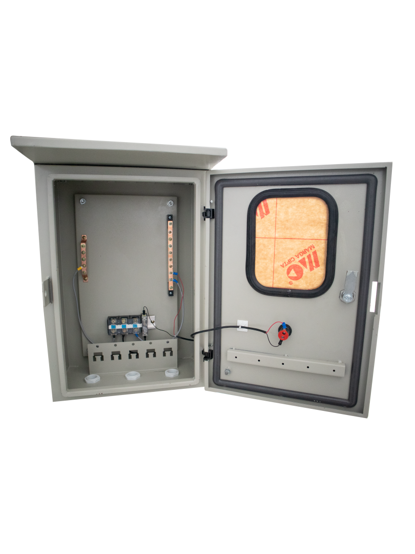 KWH Box ODC Cabinet Outdoor Custom 20U dalam posisi terbuka.